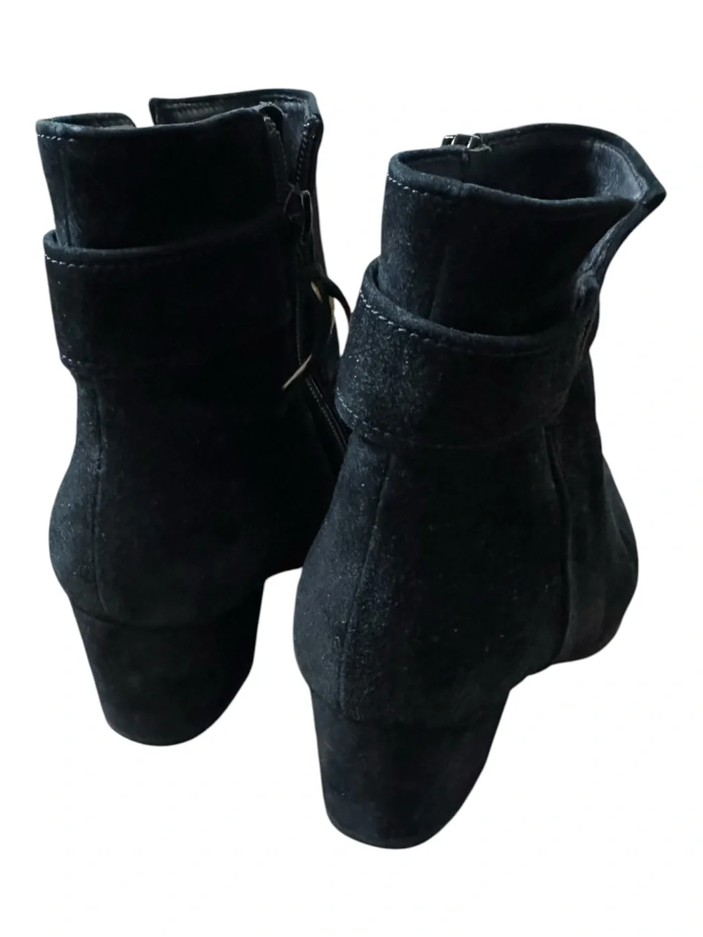 Vaneli Black Suede Pointed Ankle Booties